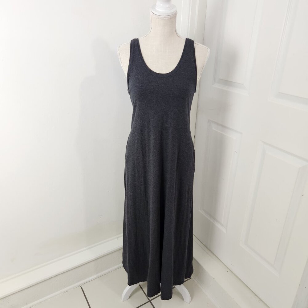 Free Fly Dress Womens S Gray Maxi Jersey Knit Slit Athleisure Travel Vacation - Picture 12 of 12